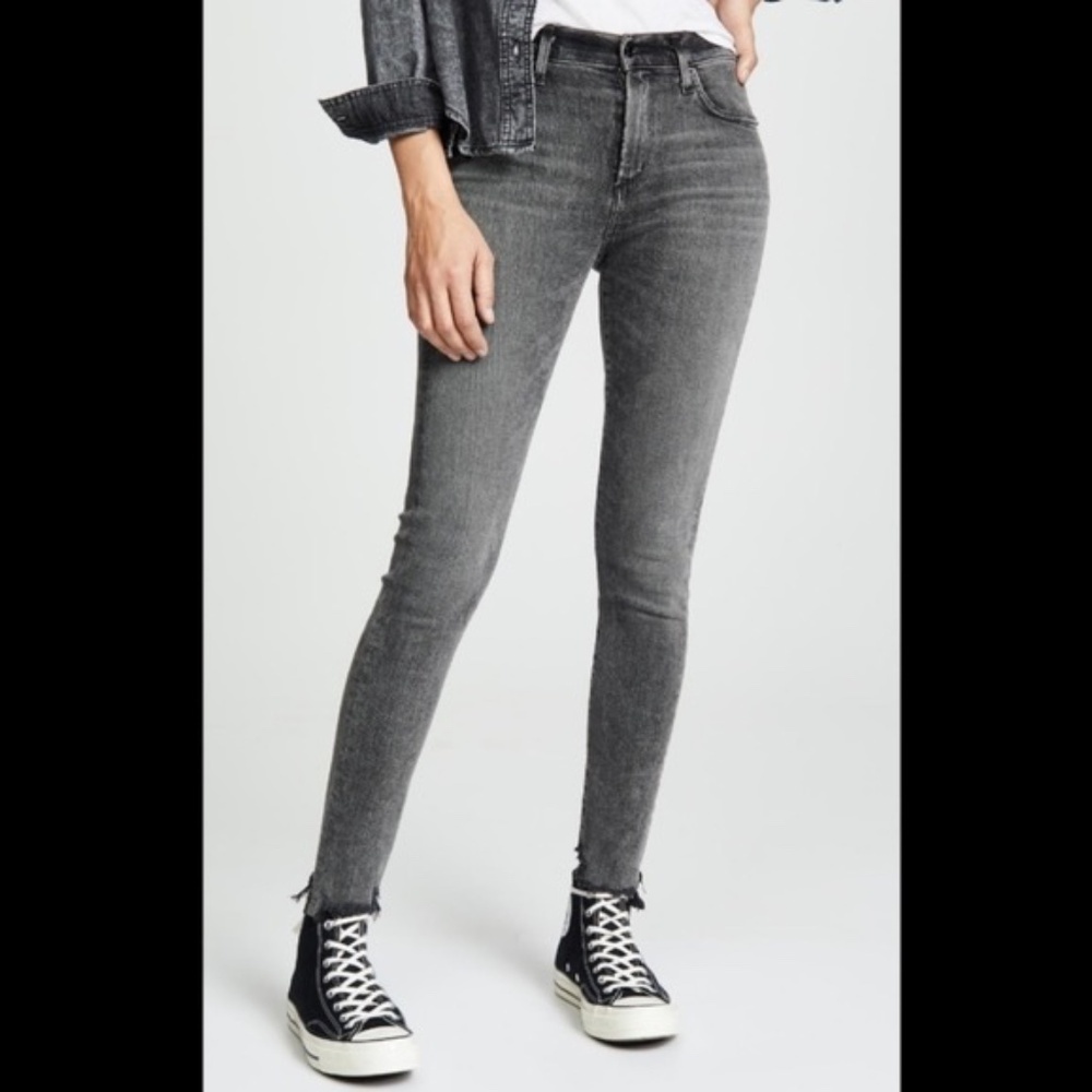 Agolde Pinch Waist Skinny High Waist in Grey Jeans Denim
